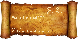 Puns Kristóf névjegykártya